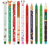 VorIrydian Set of erasable gel pens - Navidad Bolígrafo de gel borrable, ball on the end to remove temperature sensitive, tip diameter 0.7 mm (10 bolígrafos borrables)