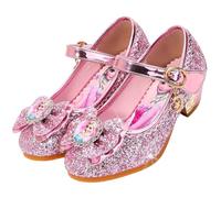 Vorkhuaeri Zapatillas de Princesa para Niñas Elsa Tacones Altos Zapatos Baile Niños Zapatos Disfraz Princesa Adecuados Vestir Fiesta Cosplay Boda (D3-Pink,30)