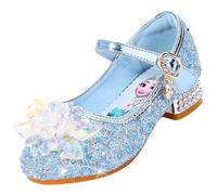 Vorkhuaeri Zapatillas de Princesa para Niñas Elsa Tacones Altos Zapatos Baile Niños Zapatos Disfraz Princesa Adecuados Vestir Fiesta Cosplay Boda (C1-Blue,27)