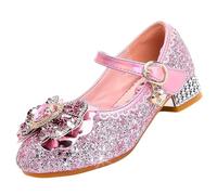 Vorkhuaeri Zapatillas de Princesa para Niñas Elsa Tacones Altos Zapatos Baile Niños Zapatos Disfraz Princesa Adecuados Vestir Fiesta Cosplay Boda (A3-Rosa,32)
