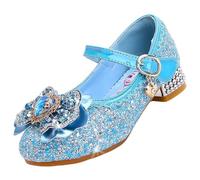 Vorkhuaeri Zapatillas de Princesa para Niñas Elsa Tacones Altos Zapatos Baile Niños Zapatos Disfraz Princesa Adecuados Vestir Fiesta Cosplay Boda (A1-Blue,31)