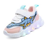 Vorkhuaeri Zapatos Elsa con Luces Niña, Zapatillas Princesa con Luz LED para Bebés Cumpleaños de Niña Casuales Tenis Deporte (A2-Rosa,34)