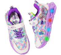 Vorkhuaeri Zapatos Elsa con Luces Niña, Zapatillas Princesa con Luz LED para Bebés Cumpleaños de Niña Casuales Tenis Deporte (A1-Purple-Mesh2,22)