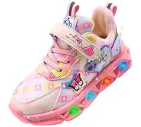 Vorkhuaeri Zapatos Elsa con Luces Niña, Zapatillas Princesa con Luz LED para Bebés Cumpleaños de Niña Casuales Tenis Deporte (A2-Rosa,24)