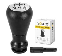 VORLEX Pomo Palanca de Cambios 5 Velocidades Compatible Citroën C1 C3 C4 / Peugeot 106-107-205-206-207-306-307-308-309-405-406-407-508-605-607-806-807 | ABS Antideslizante Negro