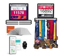 Vorlich Soporte para medallas y babero de carreras, soporte para medallas para corredores, soporte para medallas para exhibir medallas para correr, exhibe hasta más de 50 medallas, más de 100 baberos