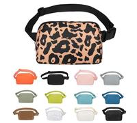 VOROLO Riñonera cruzada con correa ajustable para mujeres y hombres, regalo de Navidad, para deportes, amarillo (Leopard Yellow), 113 centimeters, 1 paquete con cuerda