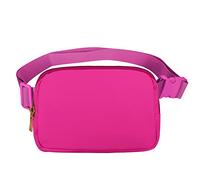 VOROLO Riñonera cruzada con correa ajustable para mujeres y hombres, regalo de Navidad, para deportes, Magenta, Talla única, 1 riñonera