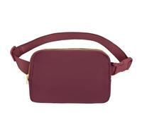 VOROLO Riñonera para correr para mujeres y hombres, riñonera cruzada con correa ajustable para deportes, Rojo vino, 1 riñonera