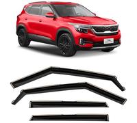 Voron Glass in-Channel - Protectores de Lluvia Extra duraderos para Kia Seltos 2021-2023, deflectores de Ventana, Viseras de Ventana de ventilación, 4 Piezas - 200313