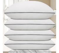 Vorouhals Hotel Collection - Juego de 4 almohadas de cama para dormir, tamaño King, almohadas refrescantes para dormir de espalda, boca abajo o de lado, almohadas rellenas de microfibra alternativa de