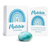 Vorpore Piedra de la suerte para niños para escolarización, piedra de la suerte con tarjeta y caja de regalo, piedra natural azul para bolsa escolar, regalo para el comienzo del colegio para niñas y