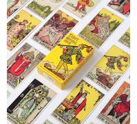VorPrillynt Vintage Juego de Tarot Cartas,Vintage Cartas Tarjeta de Adivinación Clásico Tarot Deck Cartas Fortune-Telling Juego de Mesa Interactivo Cards para Niños Principiantes Regalos Adivino2