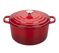 VORRINGARD Olla holandesa de hierro fundido esmaltado con tapa, para hornear pan de masa madre, hornos holandeses redondos, 4.5 cuartos de galón, color rojo