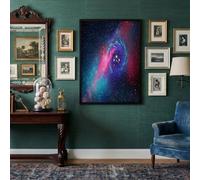 Vórtice De Nebulosa Fantástica Modernos Cuadros Decoracion Galaxia Bloques De Color Cuadro Y Láminas Grande Azul Rojo Lienzos Decorativos De Pared Para Comedor Salon Dormitorios 50X70Cm, Sin Marco