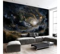 Vórtice Nebulosa Cósmica Papel Pintado, 350 X 256 Cm Pared Papel Pintado, Estilo Ciencia Ficción Decoración De Paredes Para Salón Dormitorio Pasillo Comedor, Gris Oscuro