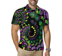 Vórtice Psicodélico Mardi and The Gras Golf Polos Humedad Camiseta Polo Deportiva Poloshirt para Deportes Gimnasio Verano 4XL