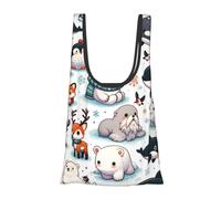 Vortithora Arctic-Circle-Cute-Animals - Bolsa de compras plegable reutilizable, bolsa de comestibles portátil para uso diario