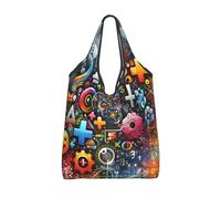 Vortithora Bolsa de compras plegable colorida con fórmula matemática reutilizable, bolsa de compras impermeable