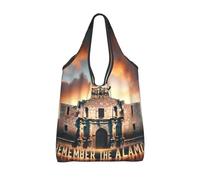 Vortithora Bolsa de compras plegable Remember-The-AlamOeko-Texas reutilizable, bolsa de compras impermeable