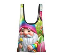 Vortithora Colorful-Butterflies-Easter-Gnomo - Bolsa de compras plegable reutilizable para uso diario