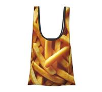 Vortithora Crispy-French-Fries - Bolsa de compras plegable reutilizable, bolsa de comestibles portátil para uso diario