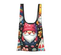 Vortithora Gnomes-Easter-Eggs-Flowers - Bolsa de compras plegable reutilizable, bolsa de comestibles portátil para uso diario