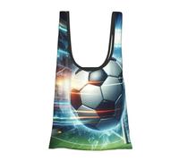 Vortithora Soccer-Ball-Speed - Bolsa de compras plegable reutilizable, bolsa de comestibles portátil para uso diario
