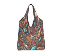 Vortithora Tijeras plegables, bolsa de compras reutilizable para esteticistas, bolsa de compras impermeable