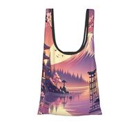 Vortithora Tranquil-Cherry-Blossoms - Bolsa de compras plegable reutilizable, bolsa de comestibles portátil para uso diario