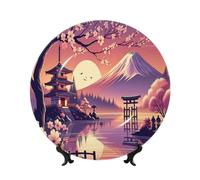 Vortithora Tranquil-Cherry-Blossoms - Plato decorativo de 10 pulgadas con soporte, elegante placa de pared para decoración del hogar