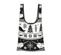 Vortithora Xmas-Arctic-Whale - Bolsa de compras plegable reutilizable, bolsa de comestibles portátil para uso diario