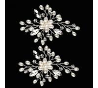 vortixia 1 par de Hebillas de Clips para Zapatos con Diamantes de imitación, Adornos para Zapatos con Flores de Cristal, decoración para Botas de Fiesta de Boda para Mujeres y niñas