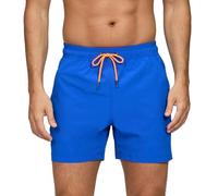 Vorvowry Bañador Hombre Secado Rapido Respirable Traje de Baño Estampado Ligero Boxer Calzones Bano para Natacion Playa Surf de Bolsillo con Cremallera Azul Oscuro S