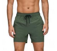 Vorvowry Bañador Hombre Secado Rapido Respirable Traje de Baño Estampado Ligero Boxer Calzones Bano para Natacion Playa Surf de Bolsillo con Cremallera Verde Militar XXL