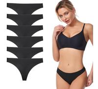 Vorvowry Tangas Mujer Pack da 6 Suaves y Lisos Tangas, Cómodos Bragas Sin Costuras Mujer con Talle Bajo, Transpirables Ropa Interior Mujer da Sin Rastro XS C-6 Schwarz
