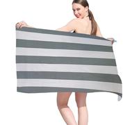 Vorvowry Toalla Playa Grande Microfibra Hombre Mujer Ligera Secado RáPido Libre de Arena para Viajes Natación Deportes con Bolsa de Malla de 80×180cm Rayas Grise 1 Piezas