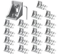 VORXEON 20 piezas de material de fijación ángulo 30 x 30 Nut8 M6 perfil de aluminio fijación conjunto rejilla puntales esquina conector de aluminio con embalaje individual para proyectos de bricolaje