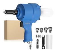 VORXEON Pistola Remachadora Neumática Autoaspirante Pistola Remachadora Hidráulica 2205Lbf 1000 Kgf para Remaches 2.4-4.8mm Pistola Remachadora de Aire Comprimido NPT1/4 Empuñaduras Reemplazables