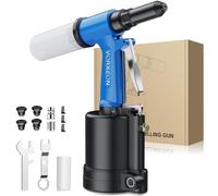 VORXEON Remachadora Neumática con 4 Boquillas 2.4mm 3.2mm 4mm 4.8mm 1408KGF Pistola de Remachadora Hidraulica para Automóviles Coche Garaje Barco