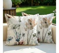 Vorysum Flores Fundas Cojines 40 x 40cm Juego de 2 Modernas Pintura de Acuarela Fundas de Cojines Decorativos Exterior Impermeable Almohadas para Dormitorio,Sala de Estar