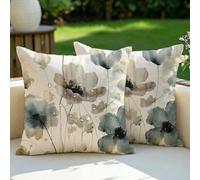 Vorysum Flores Fundas Cojines 50x50cm Juego de 2 Modernas Pintura de Acuarela Fundas de Cojines Decorativos Exterior Impermeable Almohadas para Dormitorio,Sala de Estar