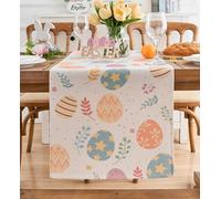 Vorysum Huevos de Pascua Camino de Mesa Moderno Plantas Verdes Primaveral Manteles Hogar Decoración para Fiestas de Vacaciones Comedor Salón Exterior Jardín 40x140 cm