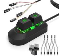 VORZOKISPL Botón de encendido externo remoto con cable de 200 cm, interruptor de escritorio divisor ON OFF Reset SW HDD LED PC botón de encendido para computadora placa base apagado con un clic