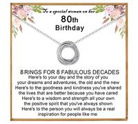 VOSAP Regalos de cumpleaños 30, 40, 50, 60, 70 cumpleaños, para mujeres, regalos de cumpleaños para mejores amigas, collar de plata de ley, joyería de 30, 70, mamá, Plata esterlina