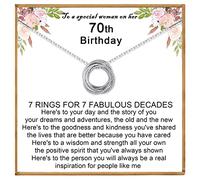 VOSAP Regalos de cumpleaños número 30, 40, 50, 60, 70 para mujeres, regalos de cumpleaños para mejores amigas, collar de plata de ley, joyería de 30, 40, 50, 60, 70, regalos de cumpleaños para su hija