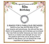 VOSAP Regalos de cumpleaños para mujeres, regalos de cumpleaños para mejores amigos, collar de plata de ley 30, 40, 50, 50, 60, 70, regalos de cumpleaños para su hija y mamá, Plata esterlina