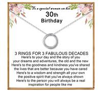 VOSAP Regalos de cumpleaños para mujeres, regalos de cumpleaños para mejores amigos, collar de plata de ley 30, 40, 50, 50, 60, 70, regalos de cumpleaños para su hija y mamá, Plata esterlina