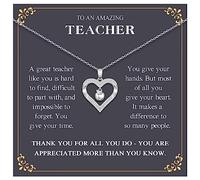 VOSAP Regalos para profesores, regalos de agradecimiento para profesores, collar con colgante de corazón, regalos perfectos para profesores para mujeres, Zirconia cúbica