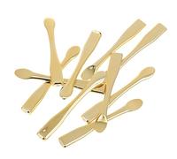 VOSAREA 10 Cucharas de Crema Facial de Abs Dorado para Mujer, Multifunción para Aplicar Capas Finas y Mezclar Cremas, Ideales para Cuidado Personal y Rostro